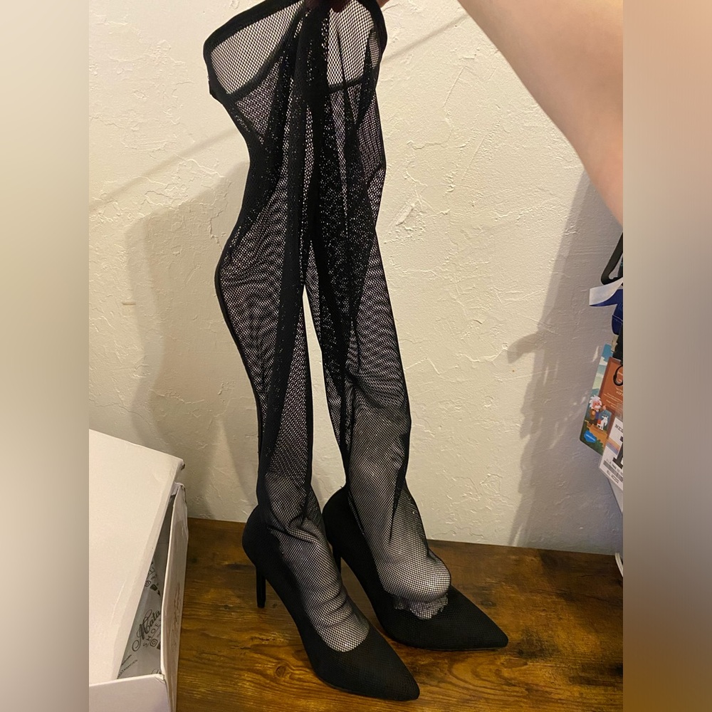 Fashion Nova Forever a Babe over the Knee Heels Netflex size 7.5